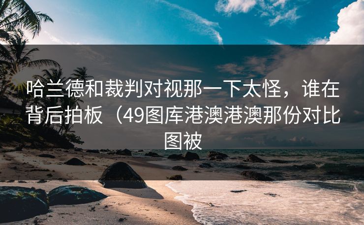 哈兰德和裁判对视那一下太怪，谁在背后拍板（49图库港澳港澳那份对比图被