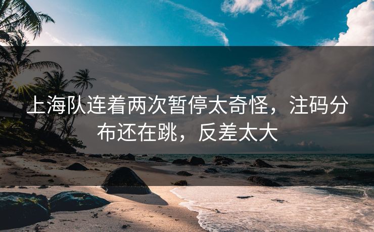 上海队连着两次暂停太奇怪,注码分布还在跳,反差太大 上海队连着两次暂停太奇怪,注码分布还在跳,反差太大