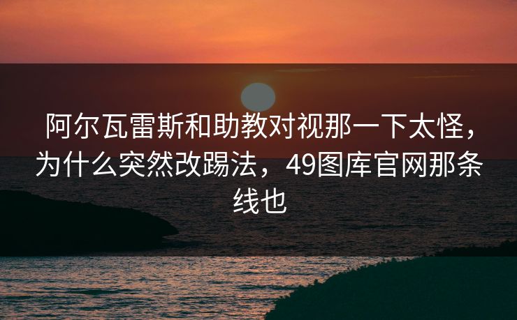 阿尔瓦雷斯和助教对视那一下太怪，为什么突然改踢法，49图库官网那条线也