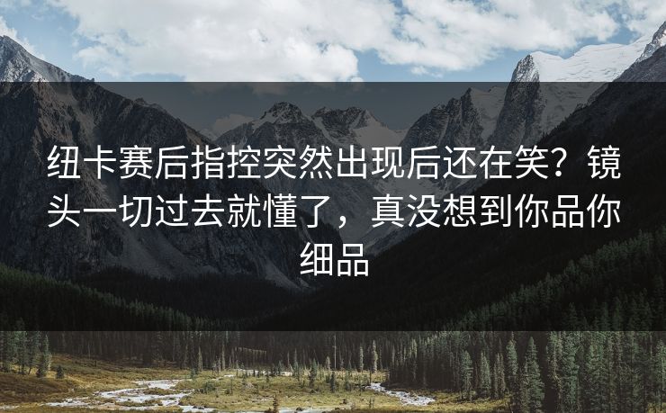 纽卡赛后指控突然出现后还在笑?镜头一切过去就懂了,真没想到你品你细品