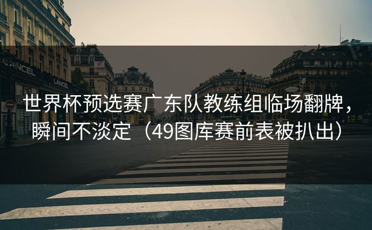 世界杯预选赛广东队教练组临场翻牌，瞬间不淡定（49图库赛前表被扒出）
