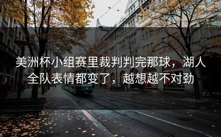 美洲杯小组赛里裁判判完那球，湖人全队表情都变了，越想越不对劲