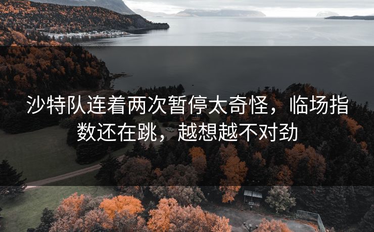 沙特队连着两次暂停太奇怪,临场指数还在跳,越想越不对劲 沙特队连着两次暂停太奇怪,临场指数还在跳,越想越不对劲